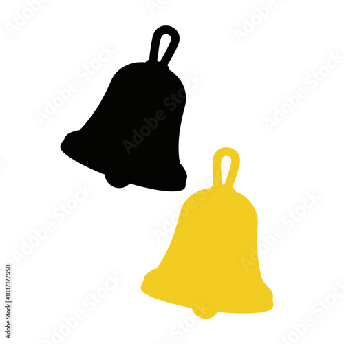 Yellow Bell Icon Vector Illustration