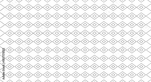 Geometric diamond grid pattern with nested rhombuses in symmetrical rows, ideal for abstract, decorative, or design-themed vector illustration content