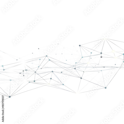 Abstract glowing network structure connects data points