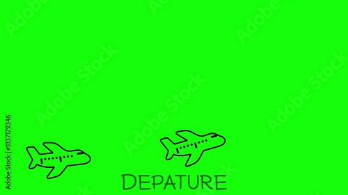 A plane icon under 'Departures' symbolizes journeys beginning, international travel, and the coordination required in global transportation systems