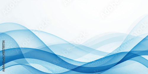 Abstract blue wave design with flowing light lines and futuristic curve illustration