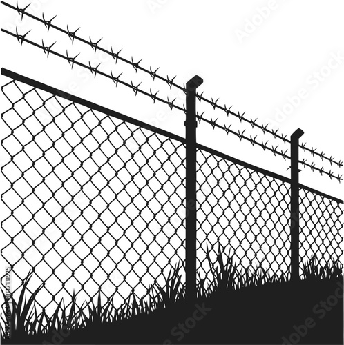 Chain link black silhouette vector illustration