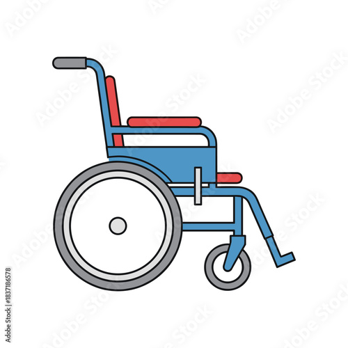 Blue and Red Wheelchair for Mobility Assistance.