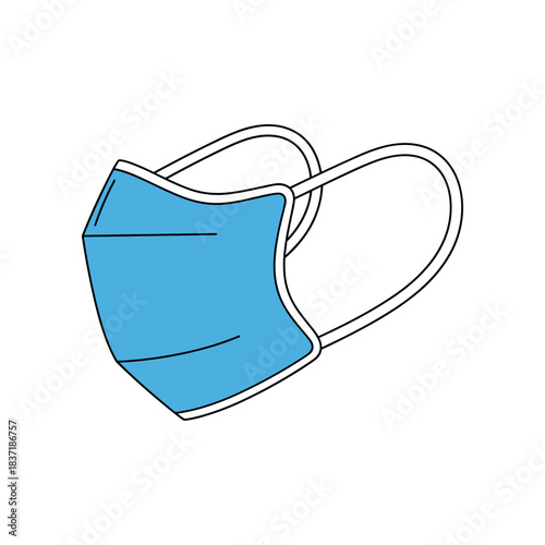 Blue surgical face mask with ear loops for protection.