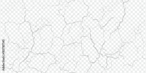 Ground cracks, breaks on land surface from earthquake isolated on transparent background. Vector realistic set of fissure in ground, crevices from disaster or drought, black fractures top view