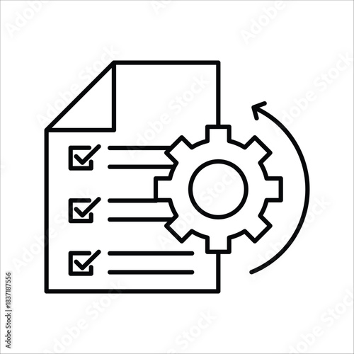 Automated task management system icon representing efficient workflow processes and configuration settings for streamlined operations