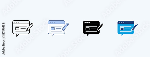 Blog Multiple Icon Illustration Vector