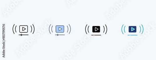 Streaming Multiple Icon Illustration Vector