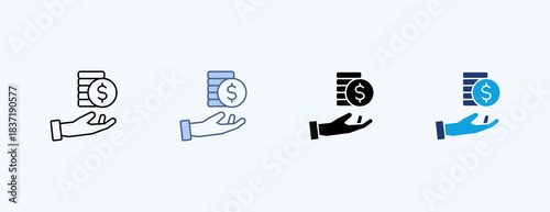 Earnings Multiple Icon Illustration Vector