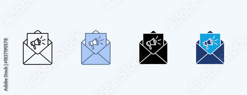 Newsletter Multiple Icon Illustration Vector