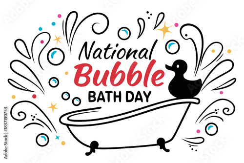 NATIONAL BUBBLE BATH DAY vector illustration 