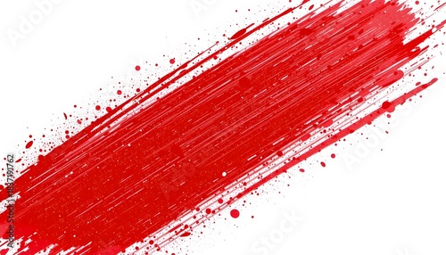 Dynamic Red Paint Brushstroke Creating Vibrant Artistic Texture on Canvas Background