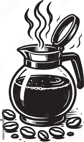  Coffee Pot Line Art Illustration