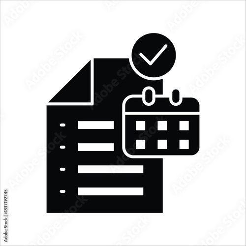 Modern icon for efficient task scheduling, event management, and organized planning, representing successful project completion and timely deadline tracking for business productivity