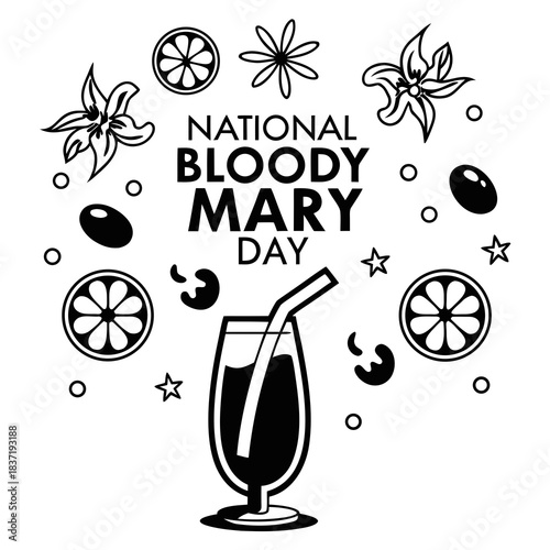 NATIONAL BLOODY MARY DAY vector illustration isolated on white background