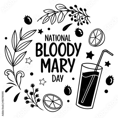 NATIONAL BLOODY MARY DAY vector illustration isolated on white background