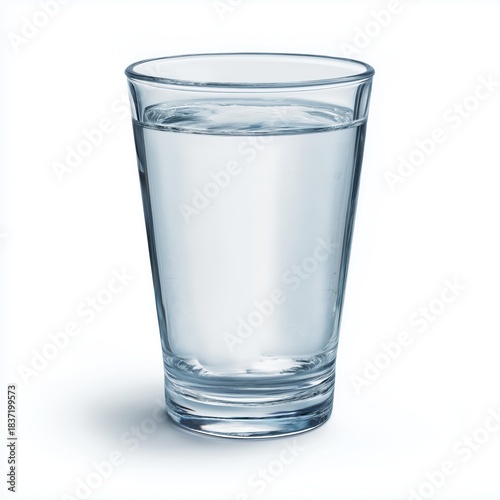 Glass of clear fresh pure drinking water