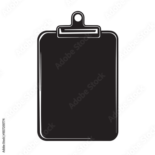 black clipboard isolated on white