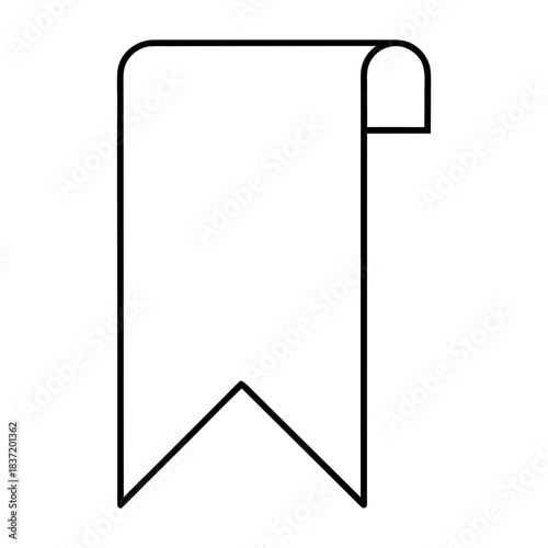 Web Bookmark Outline Vector Illustration Transparent Background