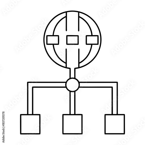 Web DNS Outline Vector Illustration Transparent Background