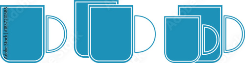 cups with hot drink. Coffee cups