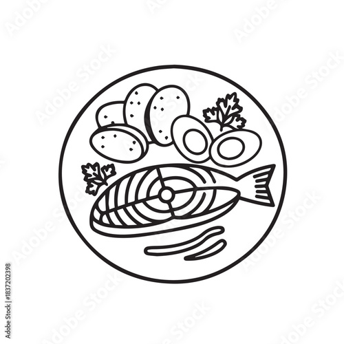 "Galician Hake Merluza a la Gallega"