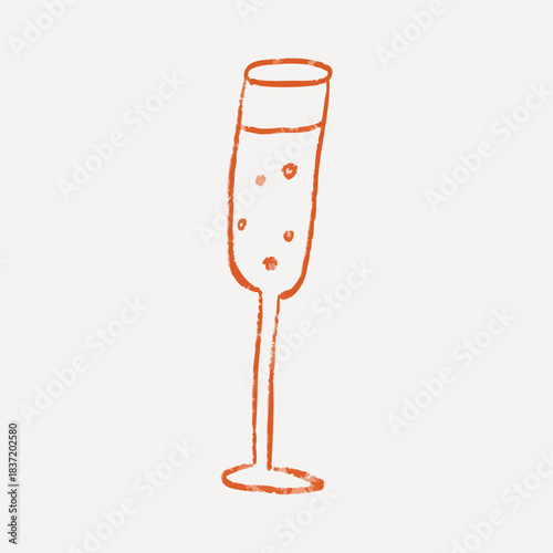 Hand Drawn Christmas Champagne Glass Toast