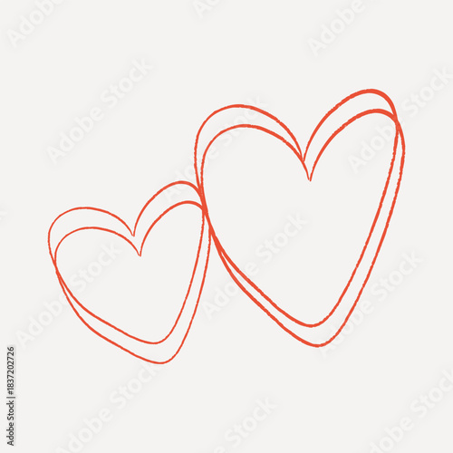 Hand Drawn Double Heart Sketch Illustration