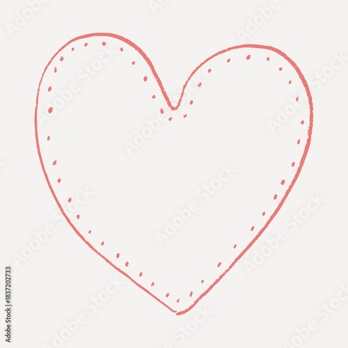 Hand Drawn Stitched Heart Christmas Illustration