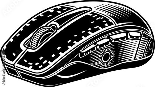 Computer mouse with blue and pink L E D lights icon 2025-2026 transparent isolated on white background png 4k full hd download.