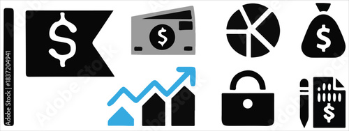 Finance and Banking Icons Set | Money, Investment, and Savings Vector Symbols