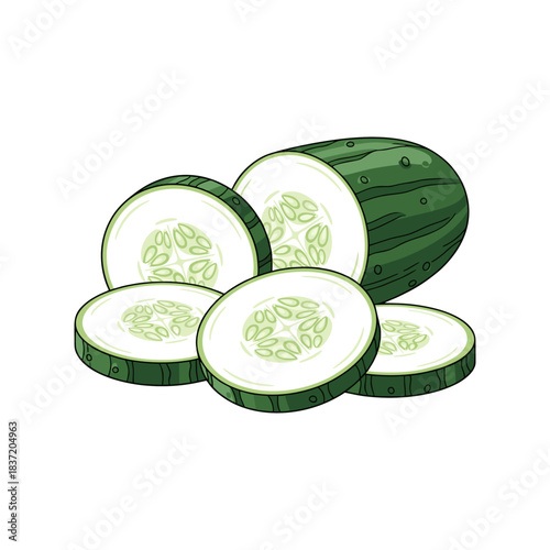 cucumbers vector illustration on white background