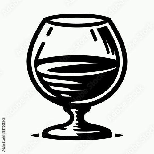 Glass of whiskey on a light background