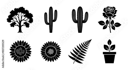 Nature and Garden Icon plant Set