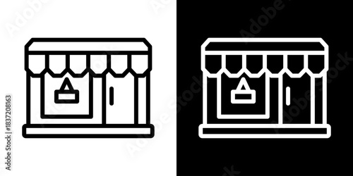 Retailer Icon Of Line Black And White Style Vector Illustration
