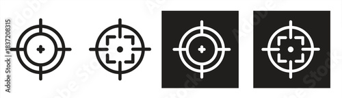 Target line icon, Sniper group shot, Cursor focus target mark collection, Vector illustration.

