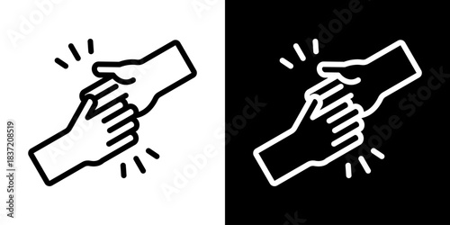 Help Icon Of Line Black And White Style Vector Illustration
