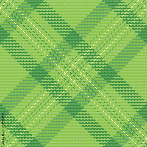 1950s check texture tartan, official fabric background seamless. Silk pattern vector plaid textile in green and yellow colors.