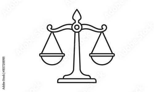justice scale balance line icon
