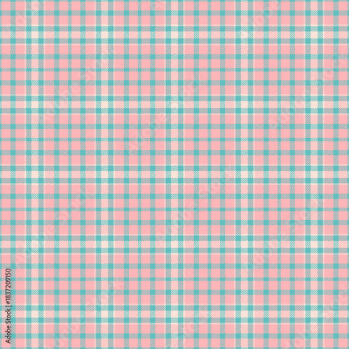 Intricate tartan check textile, day pattern texture vector. Duvet cover plaid fabric background seamless in light and teal colors.