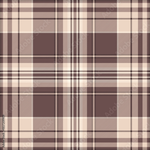 Elegant plaid pattern in mocha and beige hues. A classic, timeless design ideal for backgrounds, textiles, or adding a touch of traditional charm to your project.