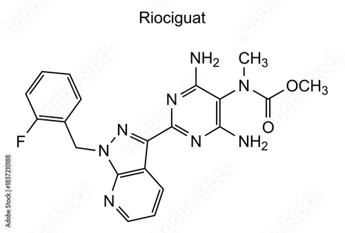 Riociguat, chemical structure of riociguat, drug substance