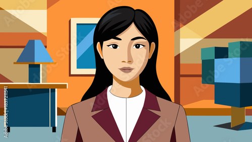 Inclusive business portrait in flat vector style