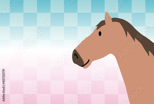 馬, 年賀状, 和風, 和柄, 新年, 動物, クリスマス, うま, ベクター, イラスト, manga