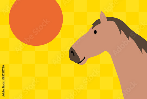 馬, 年賀状, 和風, 和柄, 新年, 動物, クリスマス, うま, ベクター, イラスト, manga