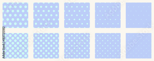 Set polka dots seamless vector pattern. Simple background for web or print. Abstract surface.