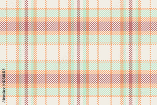 Punk texture pattern tartan, trousers seamless fabric textile. Scottish check vector plaid background in white and orange colors.