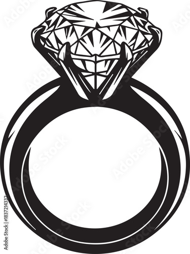 Black and White Diamond Engagement Ring jewelry wedding