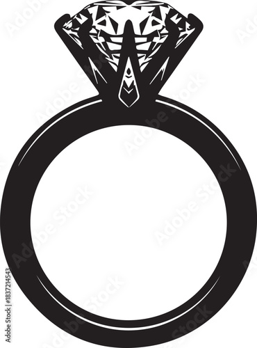 Black Silhouette Diamond Engagement Ring jewelry wedding