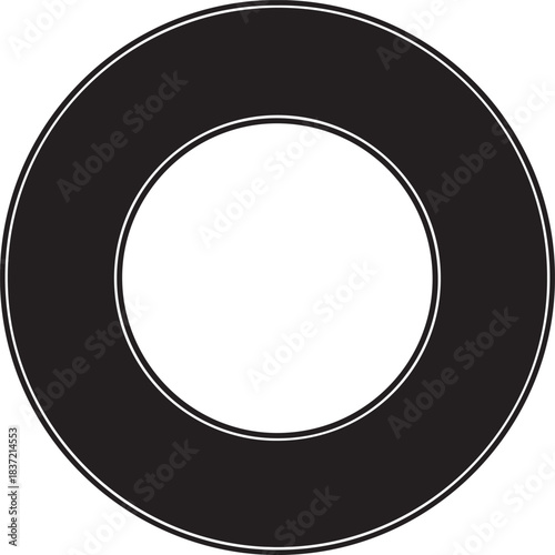 Black Ring Outline on White Background circle shape